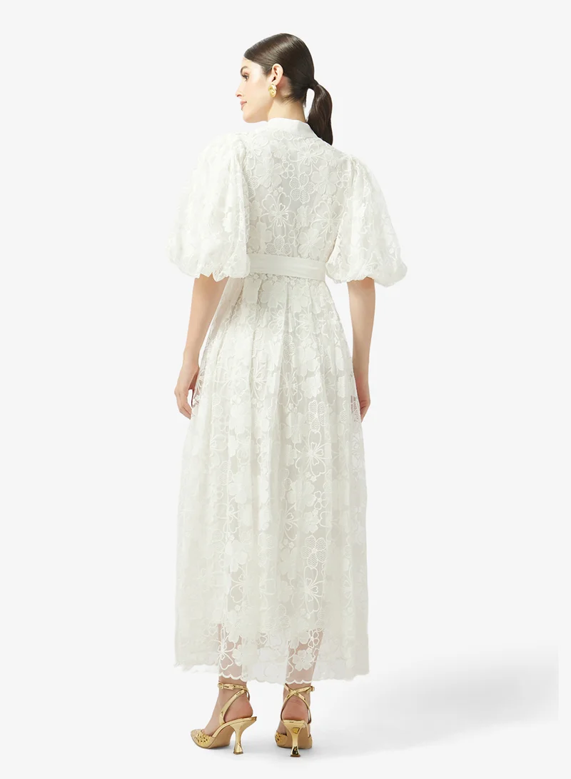 خزانة Puff Sleeve A-line Dress